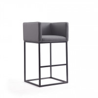Manhattan Comfort BS018-GY Embassy 38 in. Grey and Black Metal Barstool